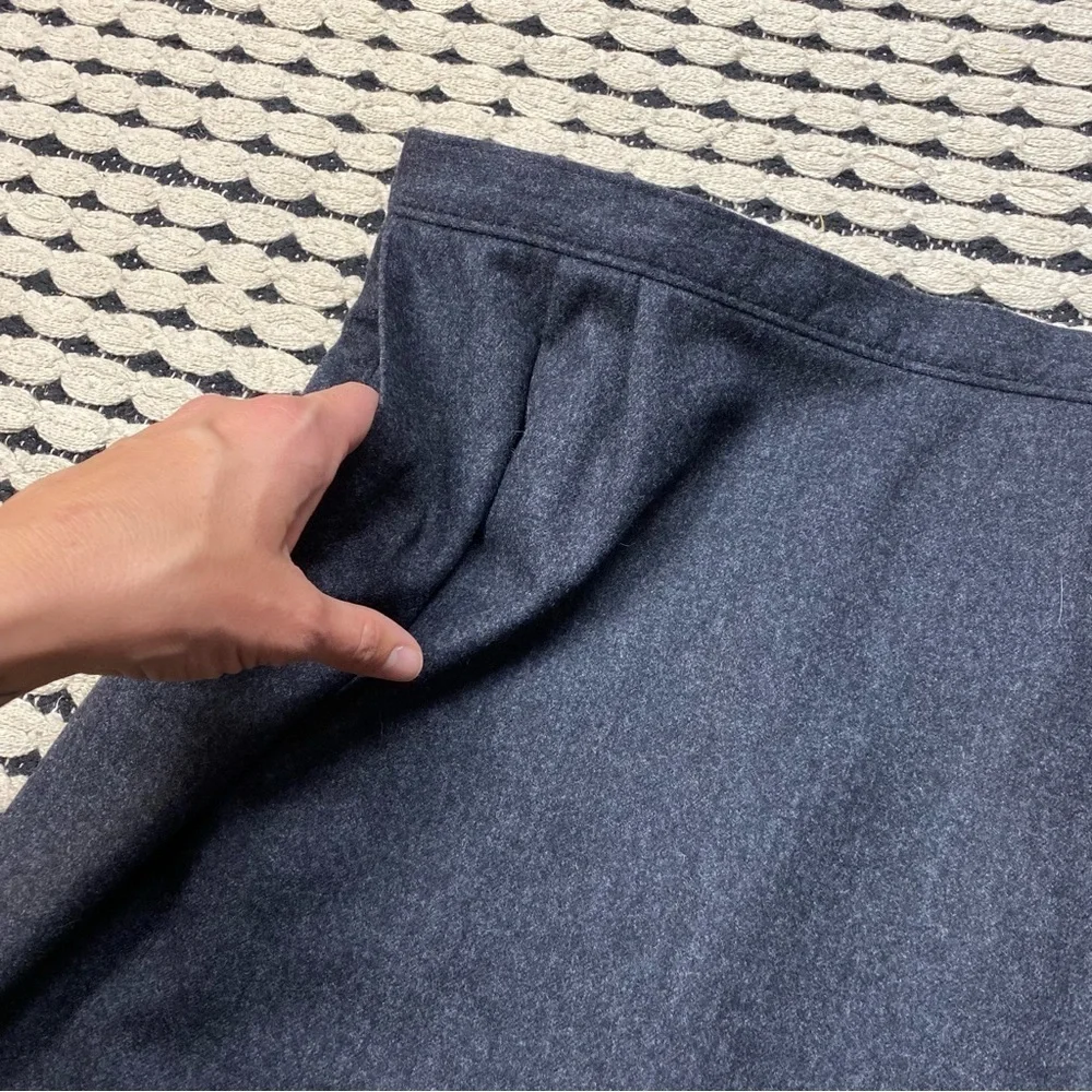 Vtg PENDLETON Wool high rise skirt Midi length Charcoal Gray Womens size 12